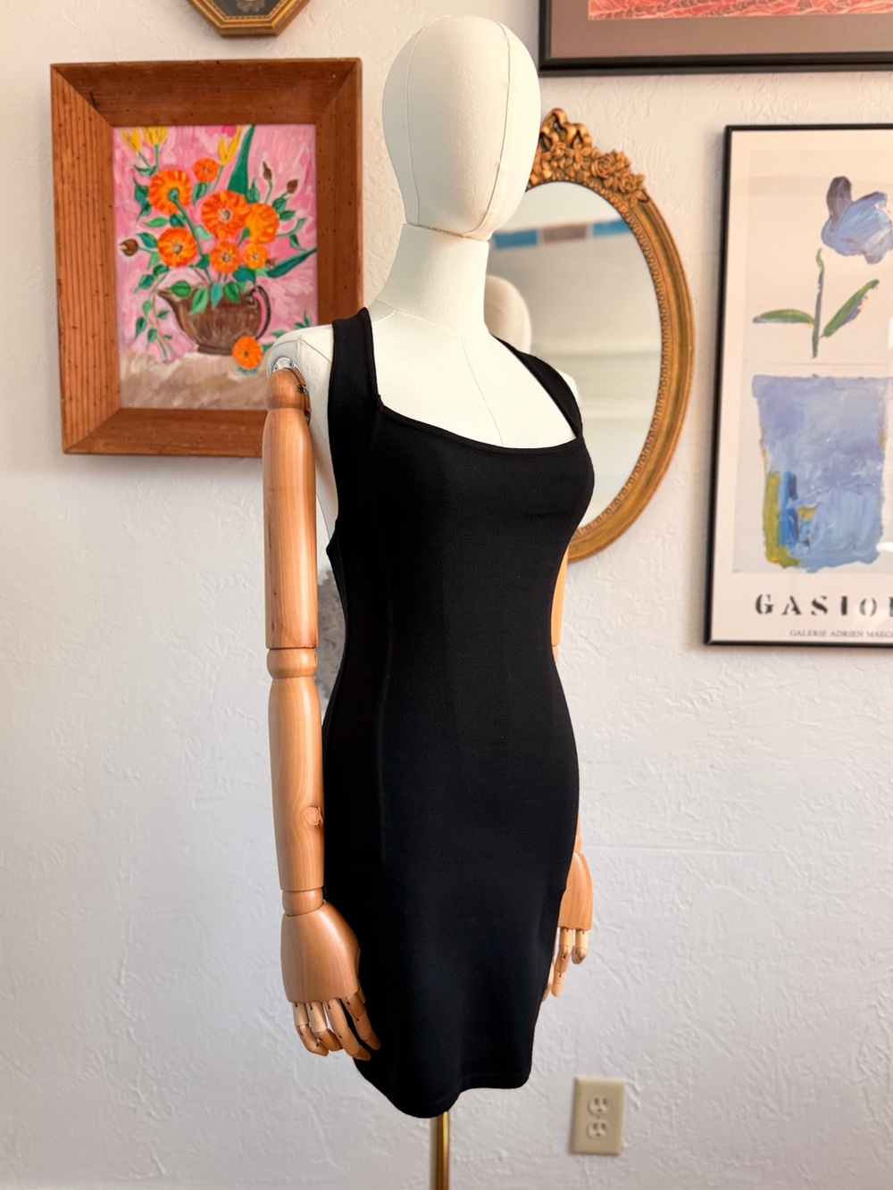 Vintage 90s ALAÏA Runway Archive Mini Black Bodycon Dress 90s Size XS